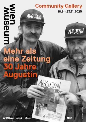  Veranstaltungsposter zur Ausstellung "Mehr als eine Zeitung - 30
Jahre Augustin"