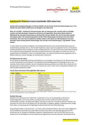  AutoScout24: Beste Händler 2025