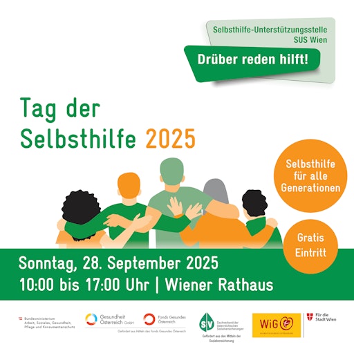  Der Tag der Selbsthilfe findet heuer unter dem Motto „Selbsthilfe
für alle Generationen“ am 28. September von 10 bis 17 Uhr im Wiener
Rathaus statt.