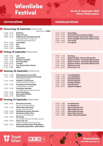 Vorschau Bild von Programmübersicht des Wienliebe Festival 2025