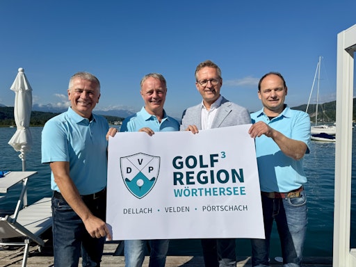  Markus Galli (Golfanlage Moosburg-Pörtschach), Gerd Bacher (KGC
Dellach), Peter Pechel (Region Wörthersee Rosental) & Otmar Jäger
(GC Velden ) (v.l.n.r)
