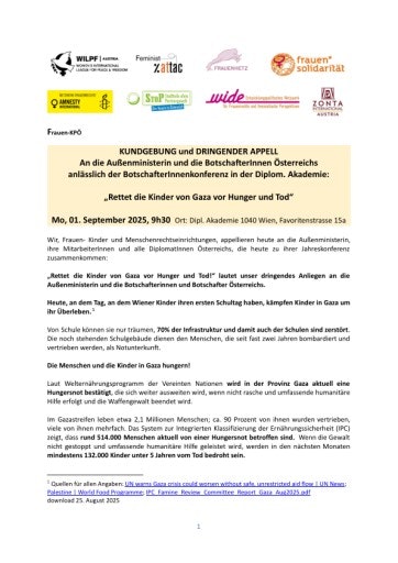 Vorschau Bild von Forderungspapier der unterstützenden Organisationen