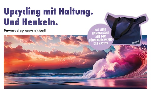 Ein Stück Kommunikationskongress zum Mitnehmen: Aus der
Bühnenrückwand des Kommunikationskongresses 2024 ließ news aktuell
in einer Behindertenwerkstatt 130 einzigartige Taschen fertigen. Die
Taschen-Unikate können beim Kommunikationskongress am 11. und 12.
September 2025 in Berlin am Stand von news aktuell gegen eine
freiwillige Spende erworben werden. Der gesamte Spendenerlös kommt
der Bildungsbewegung GermanDream zugute.. // Weiterer Text über ots
und www.presseportal.de/nr/6344 / Die Verwendung dieses Bildes für
redaktionelle Zwecke ist unter Beachtung aller mitgeteilten
Nutzungsbedingungen zulässig und dann auch honorarfrei.
Veröffentlichung ausschließlich mit Bildrechte-Hinweis.
