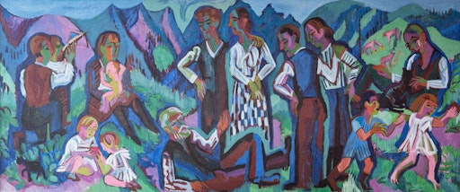 Ernst Ludwig Kirchner, Sonntag der Bergbauern, 1923-24 26, Öl auf
Leinwand, 170 x 400 cm