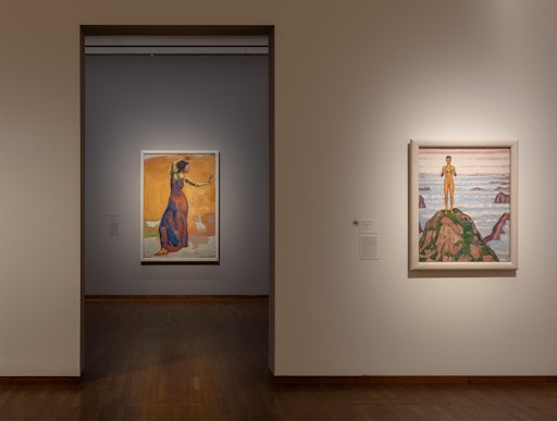 Ausstellungsansicht "Verborgene Moderne" im Leopold Museum mit
Werken von Ferdinand Hodler: