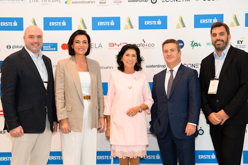 v.l.n.r.: Aleksandar Gros, Elisabeth Köstinger, Danielle Spera,
Ingo Bleier, Daniel Gros