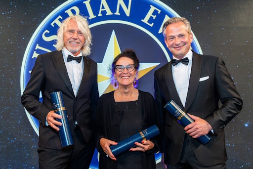v.l.n.r.: Die Laureat*innen der "Austrian Event Hall of Fame
2025" Ewald Tatar, Elisabeth Schweeger und Martin Brezovich