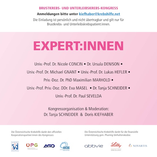 Vorschau Bild von Experten und Expertinnen beim Kongress für Brustkrebs- und
Unterleibskrebspatientinnen, Österreichische Krebshilfe, 1.10.2025,
Österreichische Akademie der Wissenschaften