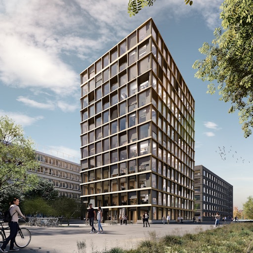Holz-Hybrid Bürohaus Timber Peak in Mainz