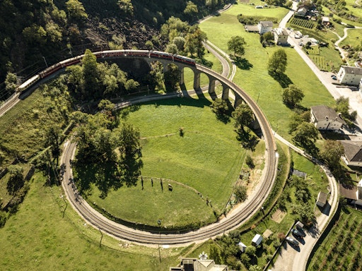 Vorschau Bild von Drohnenaufnahme des Kreisviaduktes von Brusio
