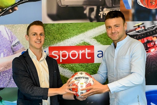 Carl-Michael Drack (l., Sky) und Ligaportal-Chef Dr. Thomas
Arnitz