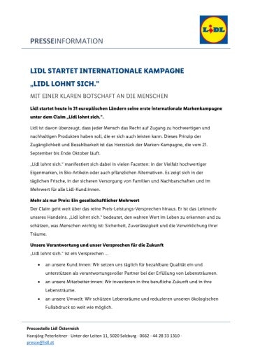 Vorschau Bild von Pressemitteilung internationale Kampagne