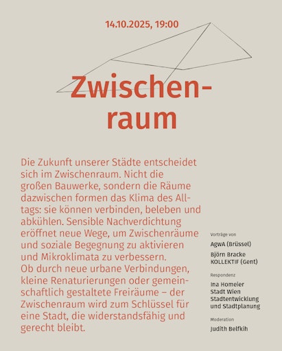 Wie können wir im Klimawandel mit dem Bestehenden weiterbauen,
umbauen, neue Zwischenräume schaffen? Der Wiener Städtische
Versicherungsverein und die ZV Architekt:innen laden auch heuer zu
drei Abenden, die aktuelle Fragen von Stadtumbau, Wohnen und
Lebensumfeld in den Fokus rücken.Internationale Architekturbüros und
Vertreter:innen der Stadt Wien diskutieren anhand konkreter Projekte
über die Chancen und Grenzen des Weiterbauens – immer im Dialog mit
dem Publikum.