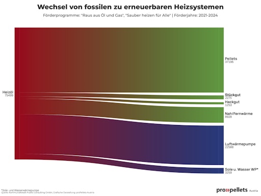 Vorschau Bild von Im Detail: Der Wechsel VON Heizöl: Pellets sind das mit Abstand
wichtigste Zielsystem beim Umstieg von Heizöl