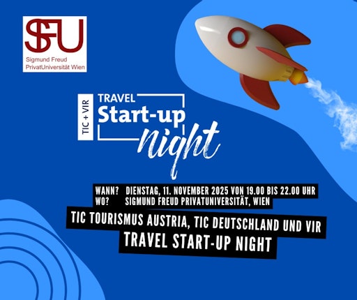 Am 11. November 2025 wird die Sigmund Freud PrivatUniversität
Wien zum Treffpunkt für kreative Köpfe, visionäre Ideen und neue
Impulse in der Reisebranche