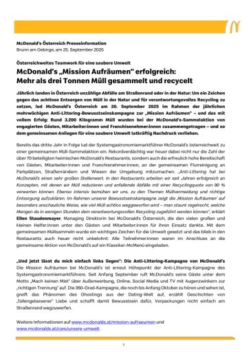 Vorschau Bild von Presseinformation inkl. druckfähigem Bildmaterial