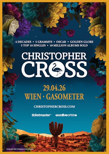 Veranstaltungsplakat des Christopher Cross Konzertes
