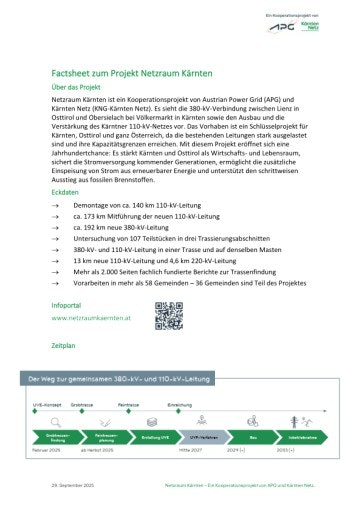 Vorschau Bild von Factsheet zum Projekt Netzraum Kärnten