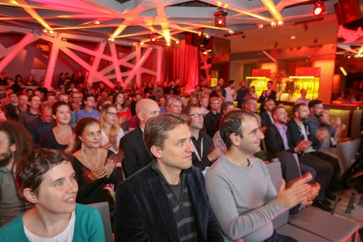 Vorschau Bild von Publikum der Open Minds Awards 2018, welche auch von Drupal
Austria in Palais Wertheim veranstaltet wurde.
