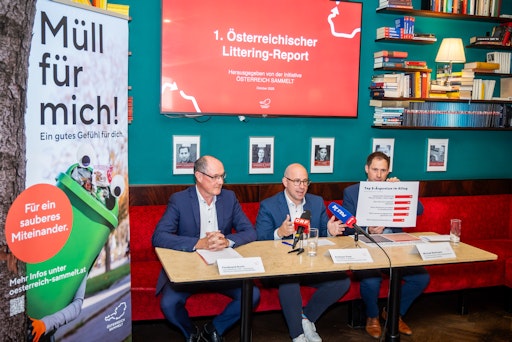 Präsentation des 1. Österreichischen Littering Reports beim
Pressegespräch in Wien.