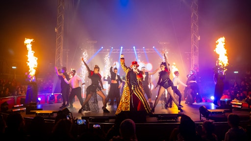 Vorschau Bild von Showact bei der Abendshow im Zirkuszelt mit Sängern, Tänzern und
Akrobaten