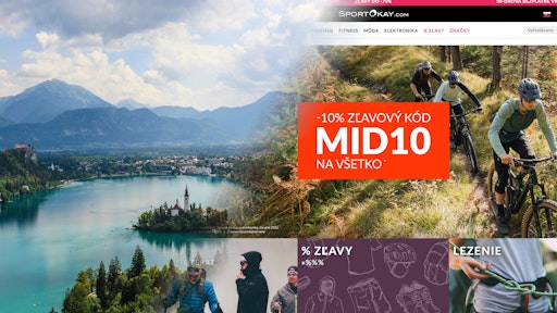 Fotomontage: Foto Bled / Slowenien und Screenshot Online Shop
"SportOkay.com Slovenija"