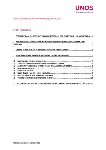 Vorschau Bild von UNOS-Leitantrag, beschlossen bei UNOS-Generalversammlung am 04. Oktober 2025