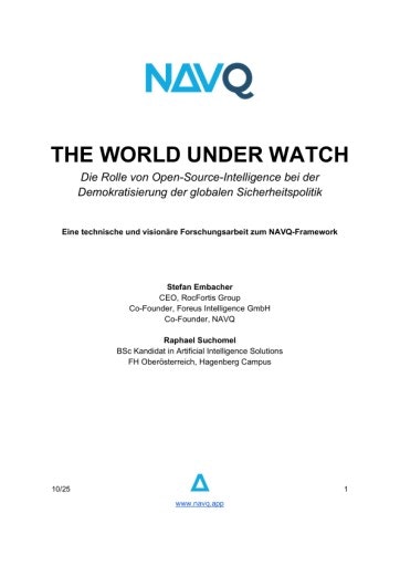 Vorschau Bild von Das Tech & Visionary Paper (white paper) von NAVQ.
