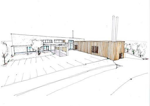 Vorschau Bild von Skizze zum Zubau der Feuerbestattung Oberösterreich