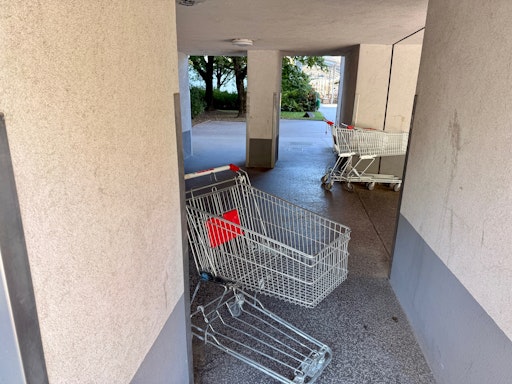 Das Entwenden von Einkaufswägen vom Areal des Supermarkts ist
verboten und stellt einen Eigentumsentzug dar. Darüber hinaus ist
das Abstellen von Einkaufswägen in Stiegenhäusern oder Durchgängen
auch laut Wiener Feuerpolizeigesetz verboten, da sie im Brandfall
Flucht- und Rettungswege blockieren können.
