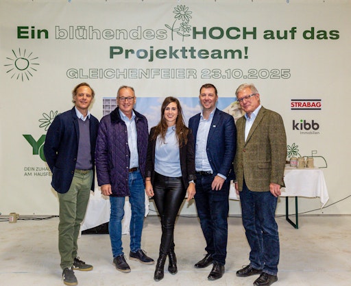 Vorschau Bild von (v.l.n.r.): Konstantin Pulides, Gesellschafter, KOPUS Immobilien;
Thomas Kreiner, Gesellschafter, Pro Familia PS; Birgit Müllner,
Projektleiterin KIBB Immobilien; Thomas Auböck, Geschäftsführung
KIBB Immobilien; Volker Rohde, Geschäftsführung KIBB Immobilien;