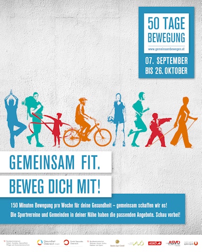 Personen unterschiedlichen Alters üben verschiedene
Bewegungsformen aus.