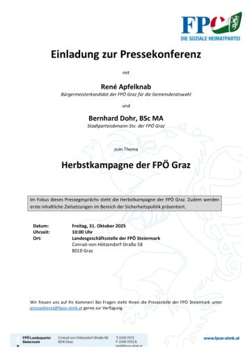  Einladung zur Pressekonferenz am 31.10.2025