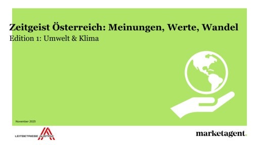  Pressecharts zur Edition 1 der Studienreihe "Zeitgeist Österreich": Umwelt und Klima