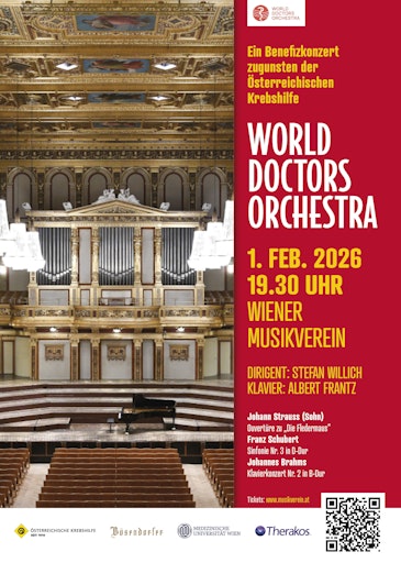 Benefizkonzert des World Doctors Orchestra zugunsten 115 Jahre
Österreichische Krebshilfe, 1.2.2026 Wiener Musikverein.