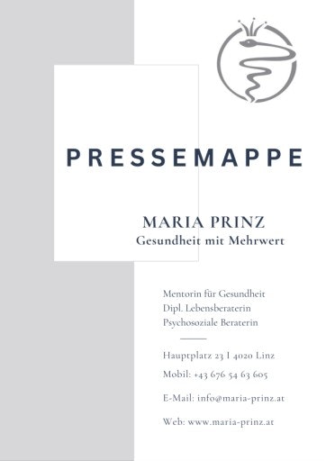 Vorschau Bild von Maria Prinz Pressemappe enthält: Pressemitteilung, kurze Buchbeschreibung zwei Unternehmensprofile