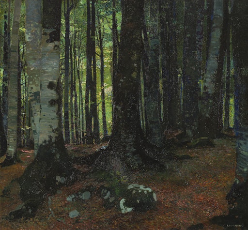 Vorschau Bild von Ludwig Heinrich Jungnickel (Wunsiedel, Deutschland 1881–1965
Wien), Buchenwald, um 1903, Öl auf Leinwand, 94 x 100,6 cm, Leopold
Museum, Wien, Inv. LM 8428; Neuerwerbung 2025