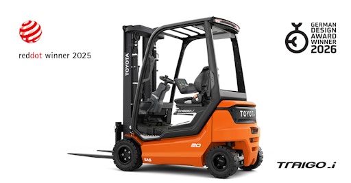 Vorschau Bild von Die nächste Generation des Elektro-Gabelstaplers Toyota Traigo_i
von Toyota Material Handling Europe, wurde nun nach dem Red Dot
Design-Preis auch mit dem German Design Award 2026 in der Kategorie
„Exzellentes Produktdesign – Industrie“ ausgezeichnet.