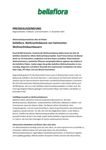 Vorschau Bild von bellaflora: Weihnachtsbäume von heimischen Weihnachtsbaumbauern
