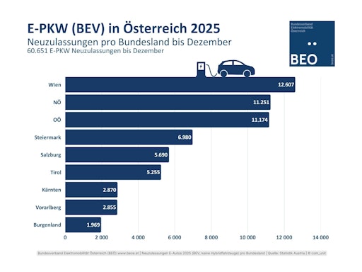 Vorschau Bild von E-PKW Neuzulassungen 2025 nach Bundesland