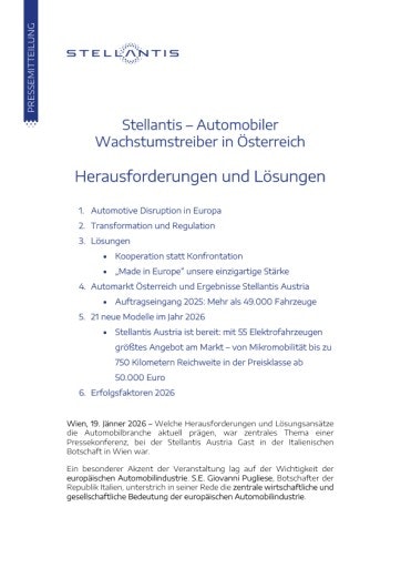 Vorschau Bild von Presseinformation Stellantis Austria 19. Jänner 2026