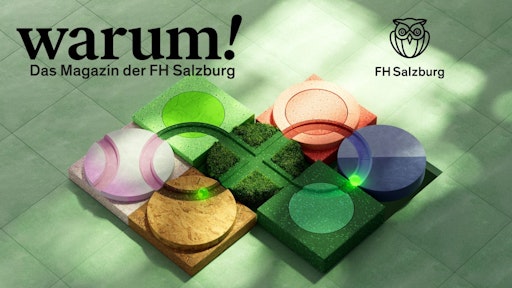 "warum!" – Das Magazin der FH Salzburg lädt ein, Nachhaltigkeit
aus vielen Perspektiven zu entdecken. Die Illustration wurde von
FH-Absolvent Ricardo Gantschnigg (RicardoDesign) kreiert und macht
den Kreislaufgedanken sichtbar: Nachhaltigkeit als unendlicher
Prozess in den verschiedenen Handlungsfeldern.