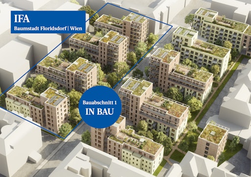 Vorschau Bild von Der Baustart für die ersten vier Gebäude der „Baumstadt
Floridsdorf“ ist termingerecht erfolgt.