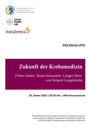Vorschau Bild von Pressemappe zur Pressekonferenz "Zukunft der Krebsmedizin" am 29.01.2026 im Vorfeld des Welt Krebs Tages. Inkl. Ergebnisse Meinungsforschung
