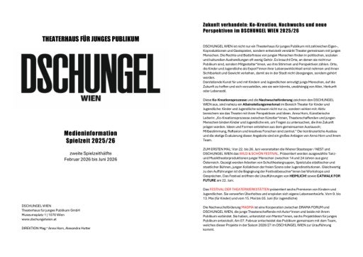  DSCHUNGEL WIEN zweite Spielzeithälfte 2025/26