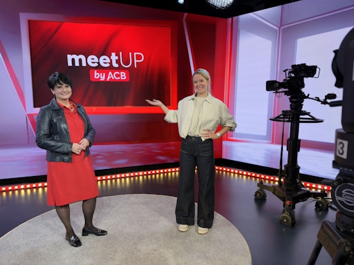 ACB Präsidentin Renate Androsch-Holzer mit ACB Geschäftsführerin
Marie Lechner präsentieren das neue Kommunikationsformat "meetUP by
ACB"