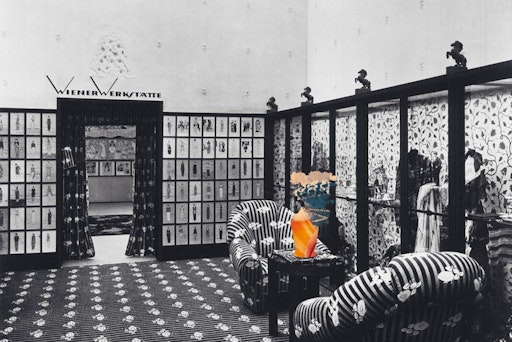  Sujet zur Neuaufstellung der MAK Schausammlung "WIEN 1900. Alltag
– Gesamtkunstwerk" Grafische Gestaltung: Markus Schinwald/Christoph
Steinegger/Interkool Historische Abbildung: © MAK