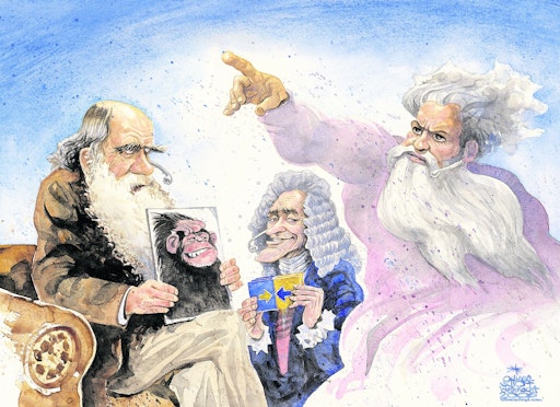 Vorschau Bild von Oliver Schopf, Fiktive Talkshow: Charles Darwin gegen Gott,
Moderation Voltaire, 2006 (c) Oliver Schopf
