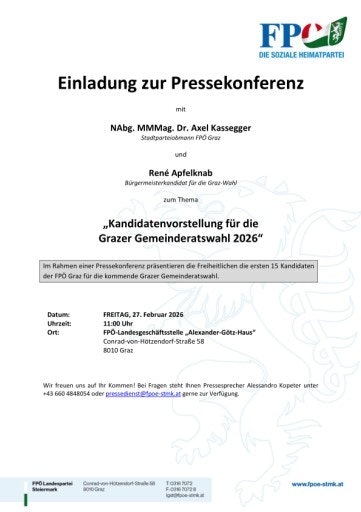  Einladung zur Pressekonferenz am 27. Februar 2026
