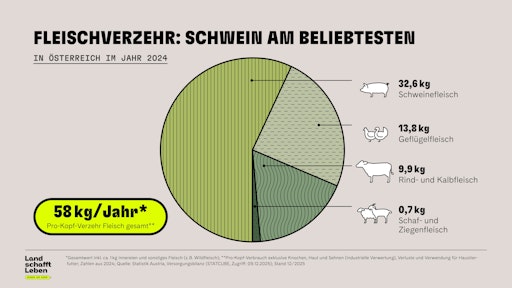 Vorschau Bild von Schweinefleisch ist das Lieblingsfleisch der Österreicherinnen
und Österreicher.